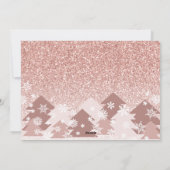 Roze Glitter Merry Christmas Roze Bomen Feestdagenkaart (Achterkant)