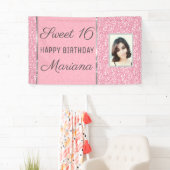 Roze glitter met foto spandoek (Insitu)