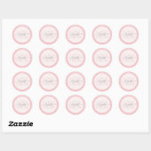 Roze glitter met liefdesnaam op maat ronde sticker (Vel)