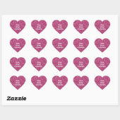 Roze glitter met Live Love Sparkle Quote Hart Sticker (Vel)