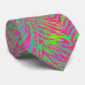 Roze glitter met Neon Blue Green Tiger Stripes Stropdas (Opgerold)
