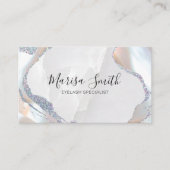 Roze Glitter met Pearl kleur achtergrond Visitekaartje (Voorkant)