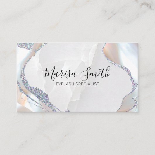 Roze Glitter met Pearl kleur achtergrond Visitekaartje (Voorkant)