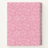 Roze glitter met witte vonken notitieboek (Achterkant)