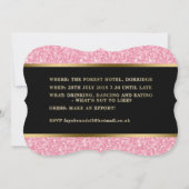 Roze glitter met zwarte en gouden accenten kaart (Achterkant)