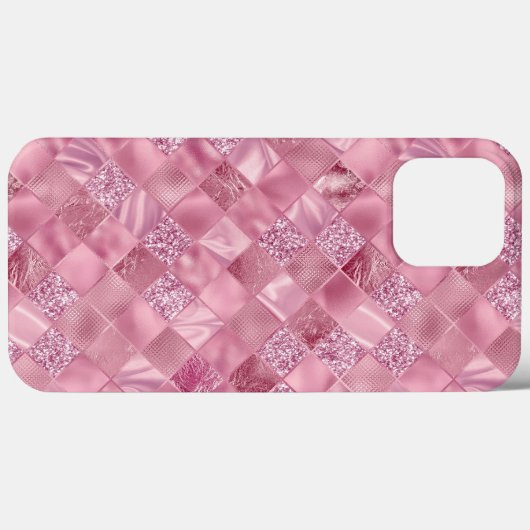  roze glitter metallic chique elegant Case-Mate iPhone case (Achterkant (horizontaal))