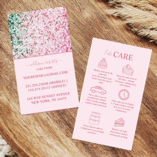 Roze Glitter Minimaal Merk Cake Verzorging Visitekaartje