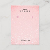 Roze Glitter Minimale Oorbel Designer Display Visitekaartje (Voorkant)