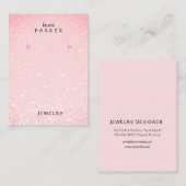Roze Glitter Minimale Oorbel Designer Display Visitekaartje (Voorkant / Achterkant)