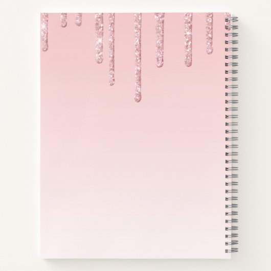 Roze Glitter Mintgroene Nieuwe Baby Moeder Monogra Notitieboek (Achterkant)