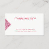 Roze Glitter Modern Geometrisch Ontwerp Visitekaartje (Achterkant)