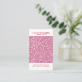 Roze Glitter Modern Geometrisch Ontwerp Visitekaartje (Staand voorkant)