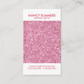 Roze Glitter Modern Geometrisch Ontwerp Visitekaartje (Voorkant)
