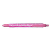 Roze Glitter Modern Mooie Sjabloon Trendy Meisje Zwarte Inkt Pen (Achterkant)