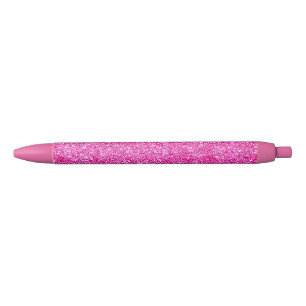 Roze Glitter Modern Mooie Sjabloon Trendy Meisje Zwarte Inkt Pen