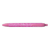 Roze Glitter Modern  Sjabloon Meisje Rode Inkt Pen (Achterkant)