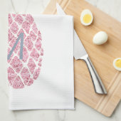 roze glitter monogram ananas theedoek (Quarter Fold)