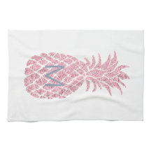 roze glitter monogram ananas