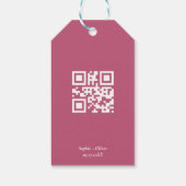 Roze Glitter Monogram Bruiloft Favor Geschenklabel Cadeaulabel (Achterkant)