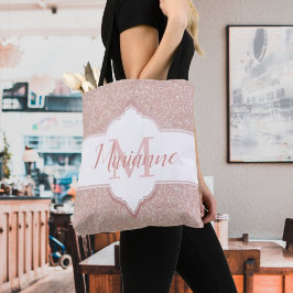 Roze Glitter Monogram Canvas tas