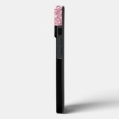 Roze Glitter Monogram Initiaal op Zwart Case-Mate iPhone Case (Achterkant / Links)