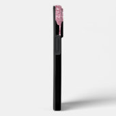 Roze Glitter Monogram Initialen op zwart Case-Mate iPhone Case (Achterkant / Rechts)