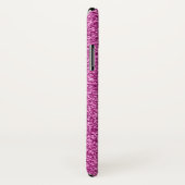 Roze glitter monogram iPhone X hoesje (Achterkant / rechts)