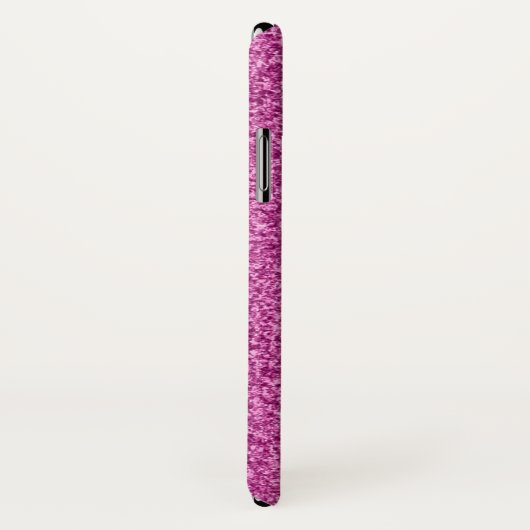 Roze glitter monogram iPhone X hoesje (Achterkant / rechts)