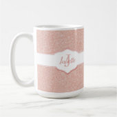 Roze Glitter Monogram Koffiemok (Links)