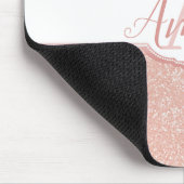Roze Glitter Monogram Muismat (Hoek)