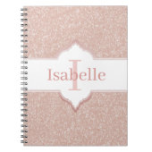 Roze Glitter Monogram Notitieboek (Voorkant)