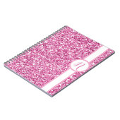 Roze Glitter Monogram Notitieboek (Linkerzijde)
