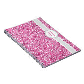 Roze Glitter Monogram Notitieboek (Rechterzijde)