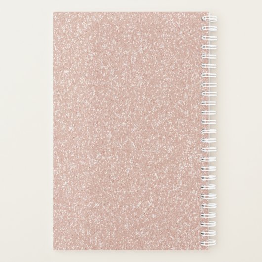 Roze Glitter Monogram Planner (Achterkant)