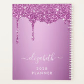Roze Glitter Monogram Planner (Achterkant)