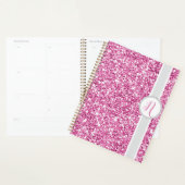 Roze Glitter Monogram Planner (Display)