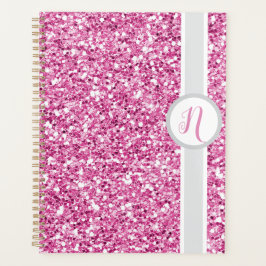 Roze Glitter Monogram Planner