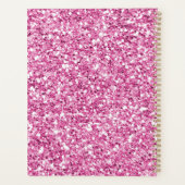 Roze Glitter Monogram Planner (Achterkant)