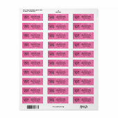 Roze Glitter Monogram - Retouradreslabels Etiket (Full Sheet)