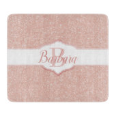 Roze Glitter Monogram Snijplank (Voorkant)