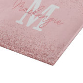 Roze Glitter Monogram Snijplank (Hoek)