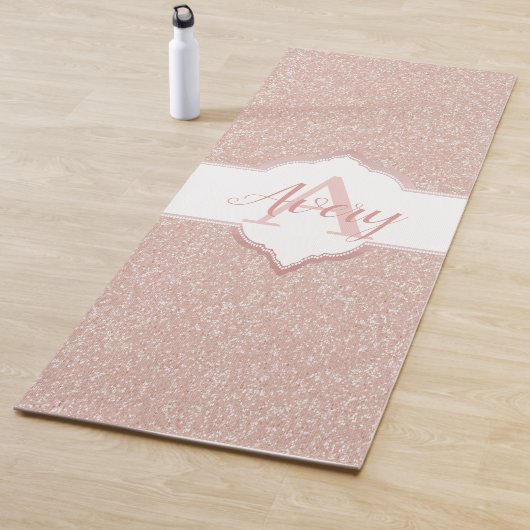 Roze Glitter Monogram Yogamat (In situ)