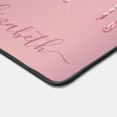 Roze Glitter Monogrammed Bureaumat (Hoek)