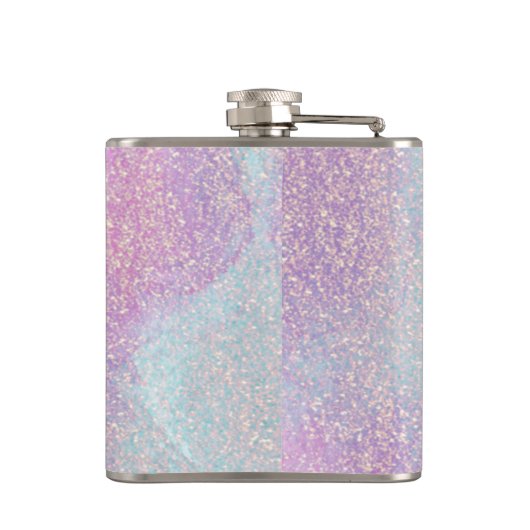 Roze Glitter Monogrammed Heupfles (Achterkant)