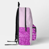 Roze glitter Monogrammed Rugzak met Flamingo (Links)