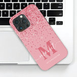 Roze Glitter Monogrammed Stijlvolle Naam van het M Case-Mate iPhone Case<br><div class="desc">Roze Glitter Monogrammed Stijlvolle Naam van het Manuscript iPhone 13 Pro Hoesje. Geef uit gebruikend het ontwerphulpmiddel om doopvontgrootte aan te passen indien nodig.</div>