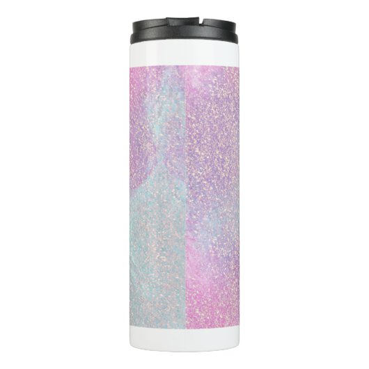 Roze Glitter Monogrammed Thermosbeker (Achterkant)