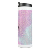 Roze Glitter Monogrammed Thermosbeker (Geroteerd rechts)