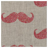 Roze Glitter Mustache Stof (Close Up)
