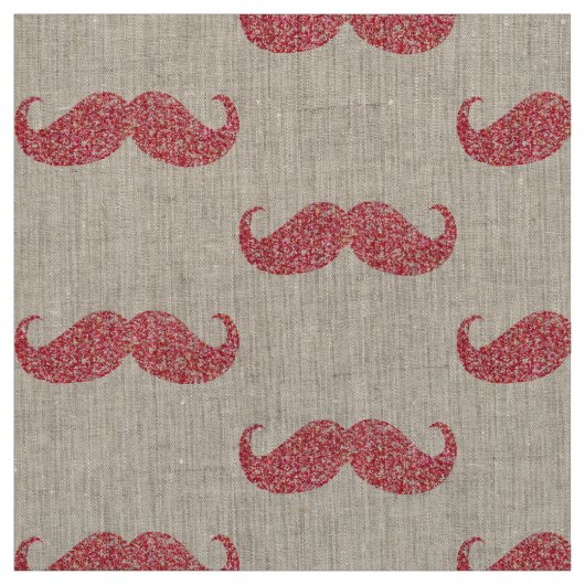 Roze Glitter Mustache Stof (Swatch)